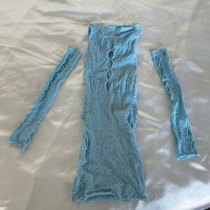 Dance rave wear mesh dress with sleeves